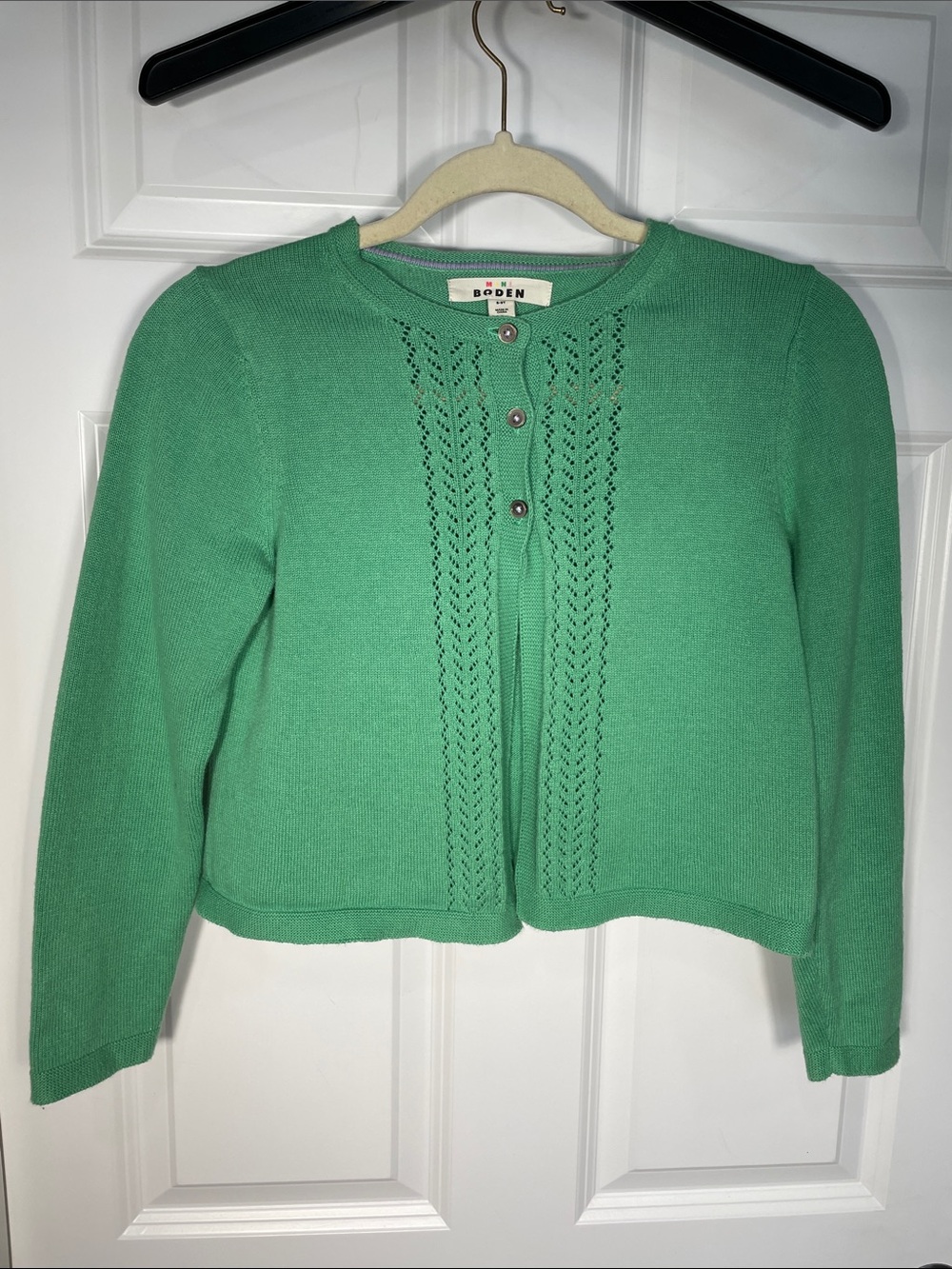 Mini Boden Pointelle Cardigan Size 8-9 yr Green